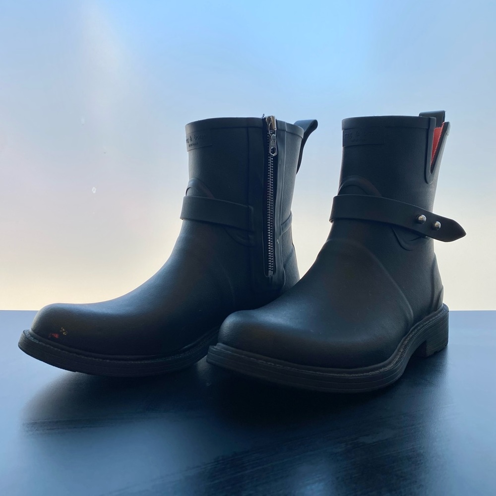rag & bone Moto Rubber Rain Boots, Size: 37